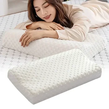 메모리 폼 침구 베개, 웨이브 모양 목 보호 베개, 느린 리바운드 수면 베개, 자궁 경부 이완, 50*30cm