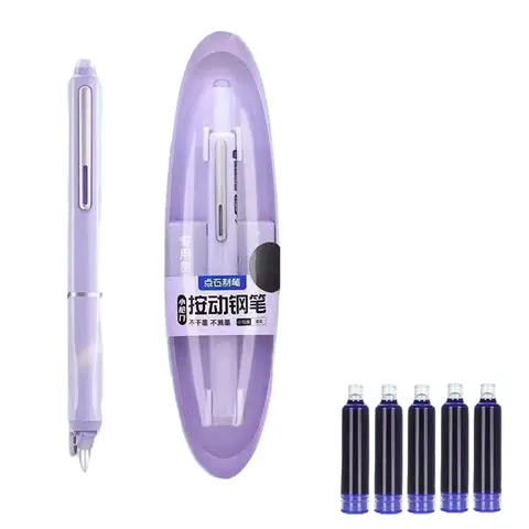 Retractable Fountain Pen Students Calligraphy Sketching Writing Ink Pen Have Refillable Ink Cartridges For Stud