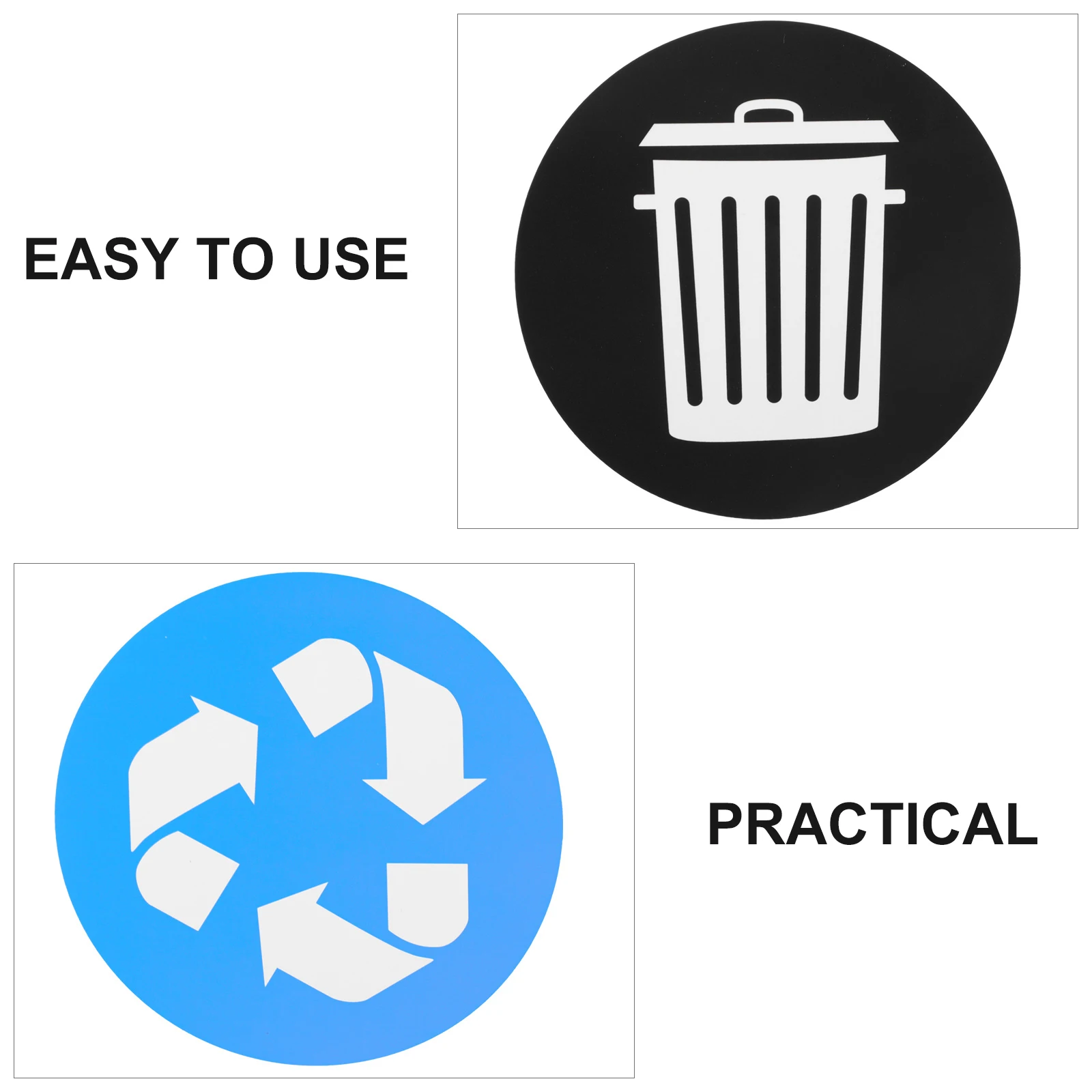 

12pcs Trash Sorting Stickers Self Adhesive PVC Labels Waterproof Removable Recycling Bin Decal File Folder Tag