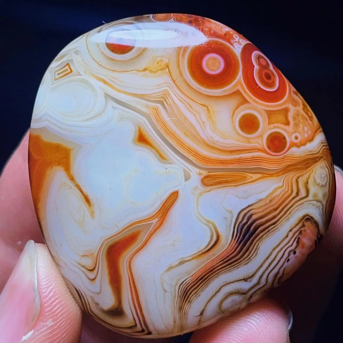 Earth Mined Decor Stone Banded Agate, Tumbled Polished Stone, Home Decor, Natural Stone, Crystal Collection, Table Display