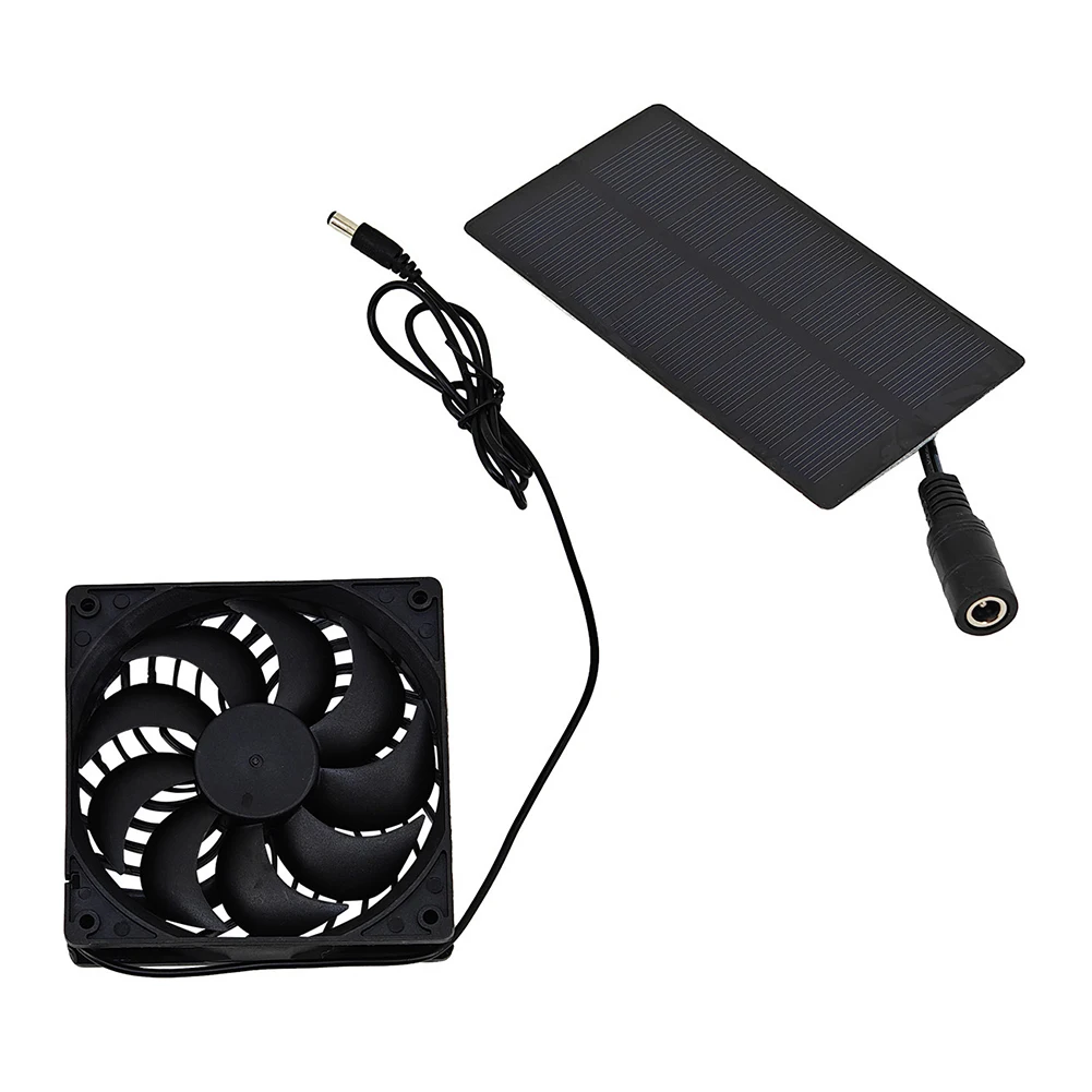 2 واط 4 فولت مروحة العادم الشمسية IP65 مقاوم للماء مروحة تهوية صغيرة في الهواء الطلق التخييم مروحة تعمل بالطاقة الشمسية للدفيئات الزراعية بيوت الحيوانات الأليفة RVs الأسود
