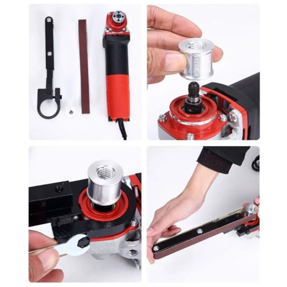 1set Angle Grinder Modified Bracket Sand Belt Grinder Sand Belt Machine For Model 100 115 125 Sanding Belt Abrasive Tools