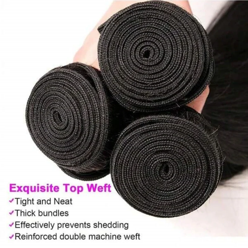 Natural Curly Bundles Human Hair 100% Unprocessed Brazilian Virgin Deep Wave Bundle Human Hair Weave Extension For Full Head 36"