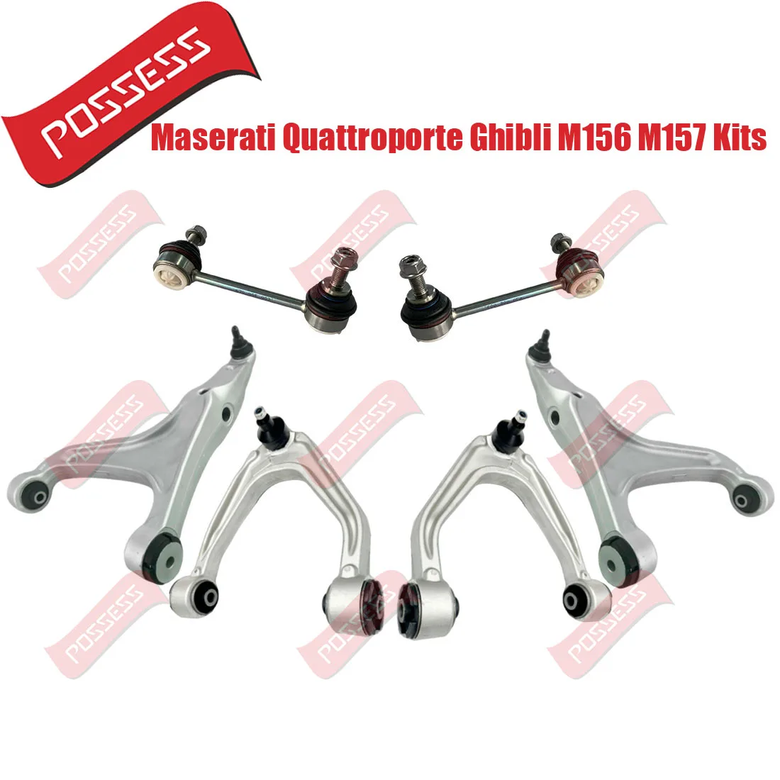 

6 Pieces Front Axle Suspension Control Arm Ball Joint Stabilizer Link Kits For Maserati Quattroporte Ghibli M156 M157 2013-/