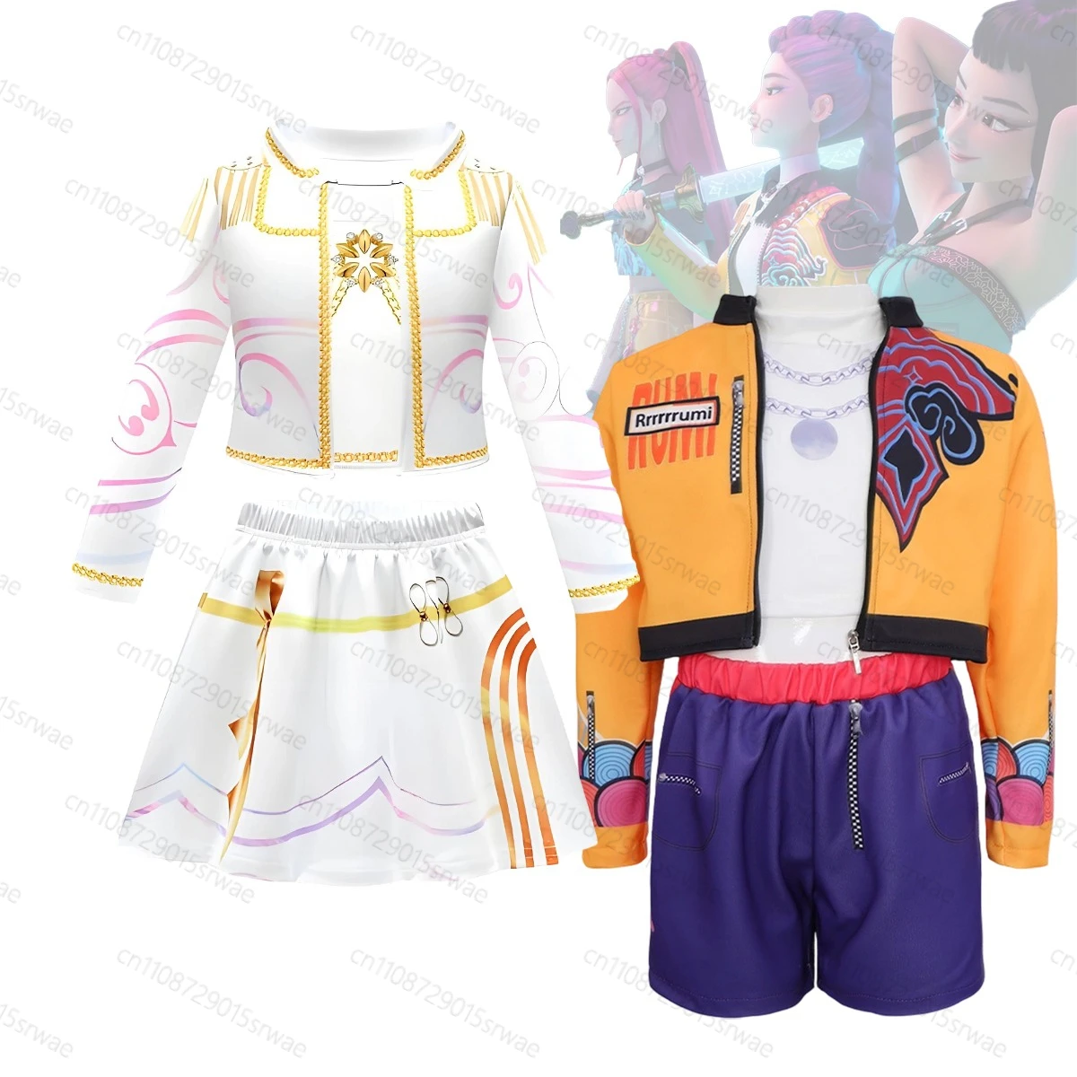 

Cosplay K-Pop Demon Hunters 3D Print Black Golden Cosplay Suit Costume Kids Singer Performance Outfits Stage Outfits