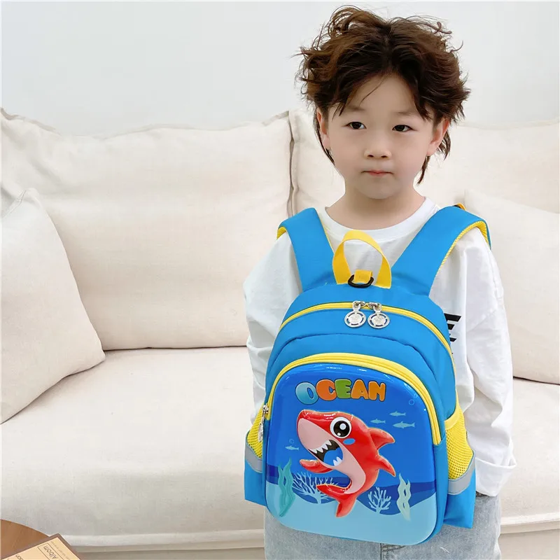 Mochila Anti Loss 2023 New Shark Hard Shell Mochilas para Crianças Cartoon Trendy Cool Kindergarten Mochilas para Meninos e Meninas