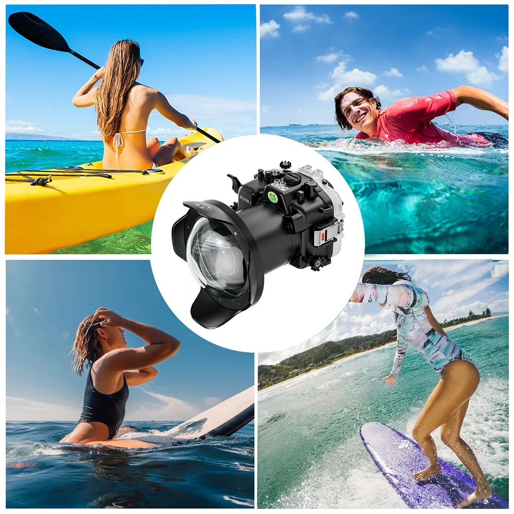 Seafrogs [40M/130FT] Underwater Housing with 6-inch Dome Port kit for Olympus OM System OM-1 Waterproof Scuba Diving Case