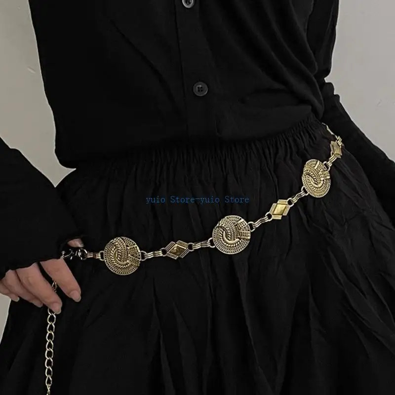 

X7XB Fashionable Waist Belt Metal Chain Decoration Perfect Addition to Your Look