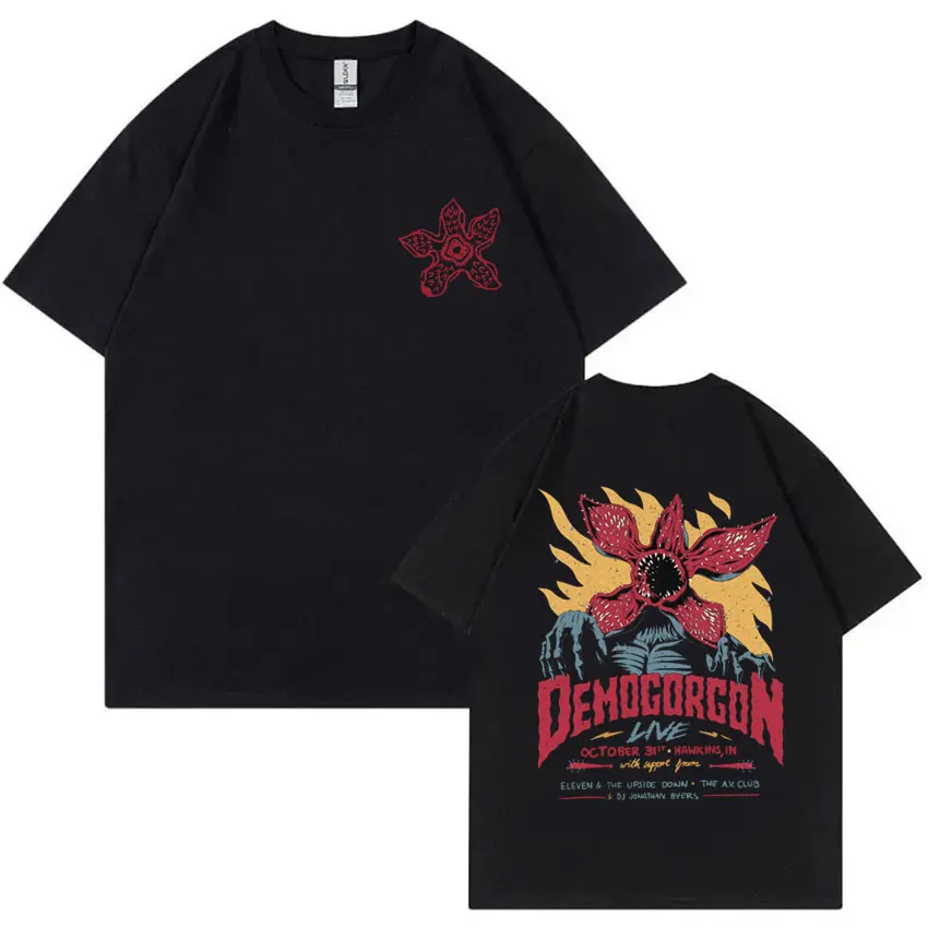 Eddie Munson The Demogorgon T-shirt Cannibal Flower Monster Graphic T-shirts Men Women Vintage Oversized T Shirts Short Sleeve