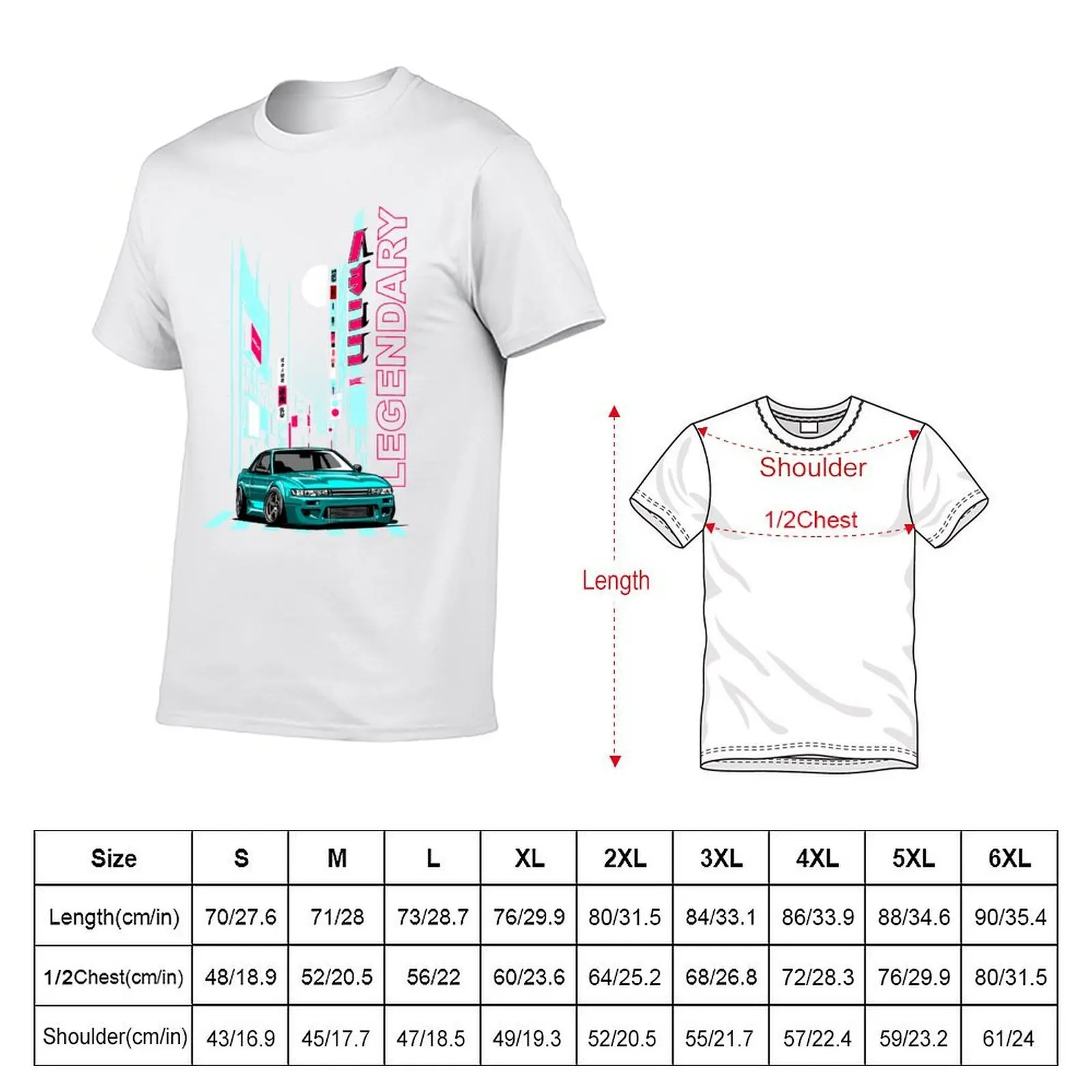 S13 Silvia Legend JDM Retro Tokio Tuning Fan Car T-Shirt man t shirts cotton t shirts for man slim fit T-Shirt