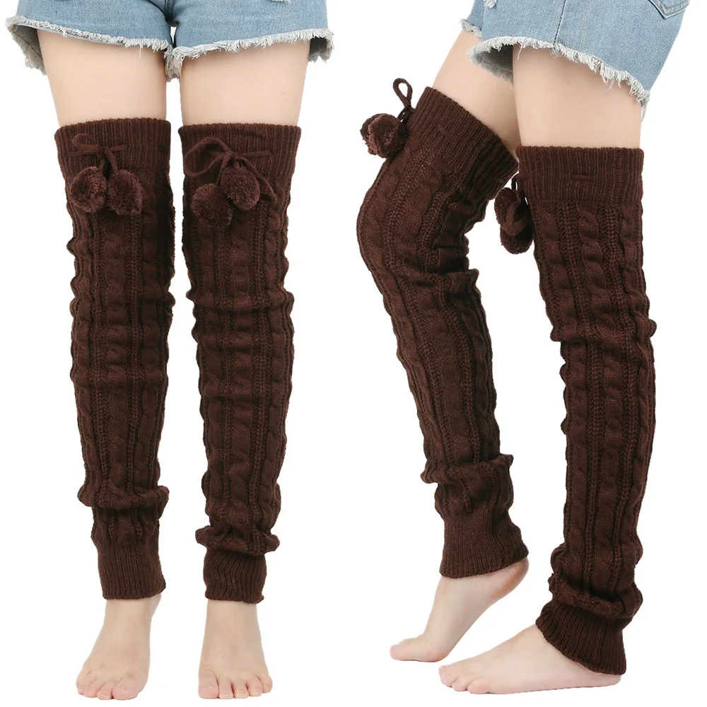 Fall Winter Leggings Socks For Women Knitted Acrylic Wool Warm Thickened Stacked Socks Adult Wool Warm Leggings Socks 2025 New