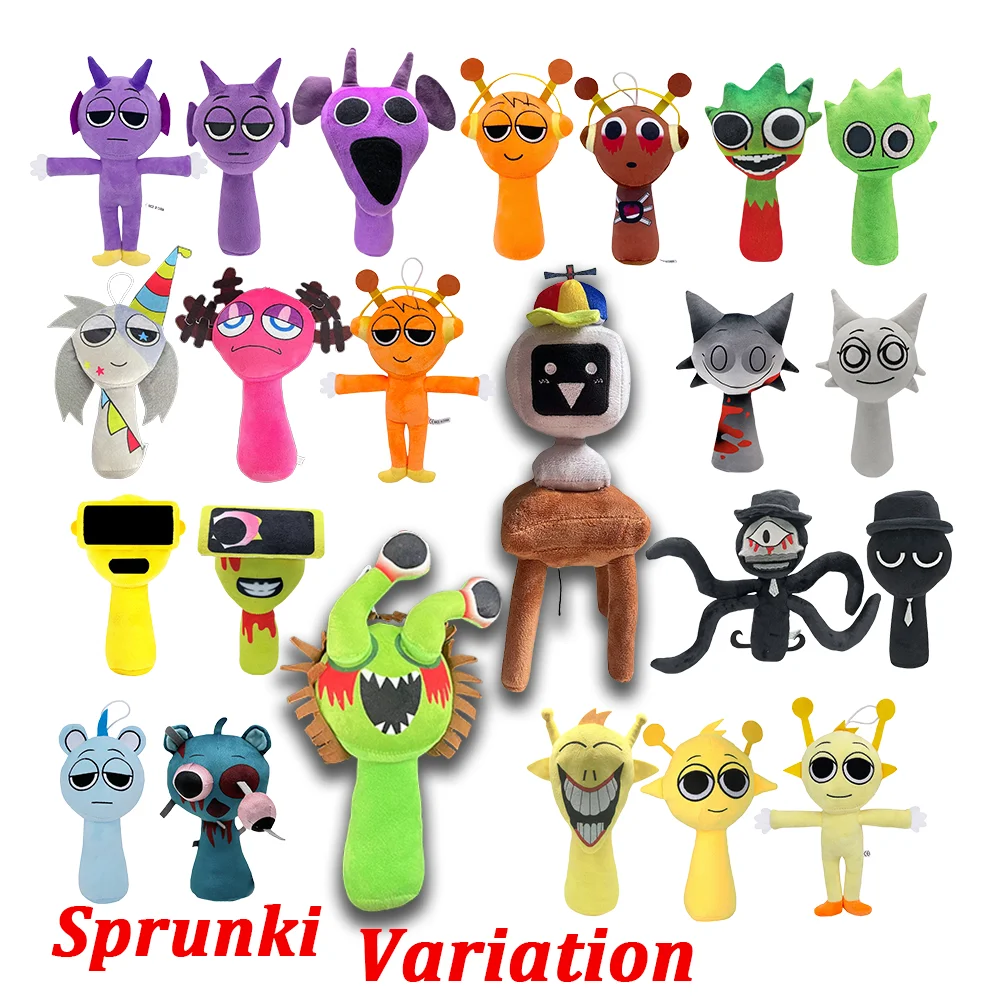 9.8in 55Styles Sprunki Plush Toys Incredibox Plush Dolls Plushies Horror Game Cartoon Stuffed Dolls Pillow Valentine's Day Gifts