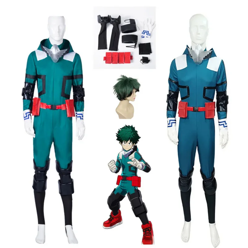 

Anime My Hero Academia Midoriya Izuku Cosplay Costume Aldult Unisex Jumpsuits Accessories Combat Uniform Halloween Suit