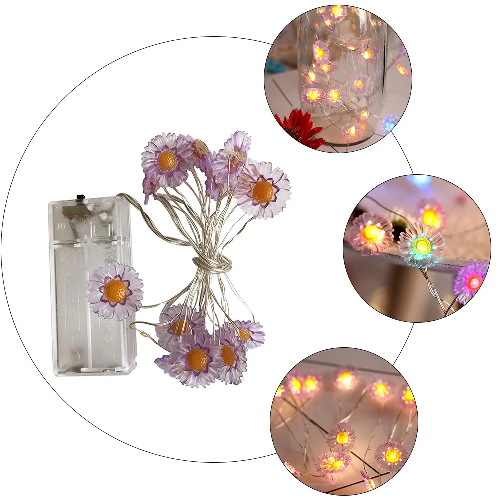 1 قطعة عيد الميلاد ديزي معلقة LED سلسلة أضواء 20 المصابيح آمنة خفيفة الوزن الديكور للمنزل حديقة حفلة أضواء ليلية عيد الميلاد #4