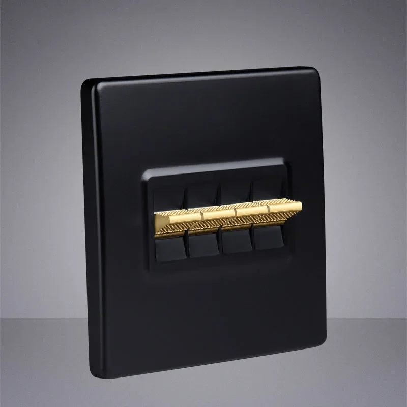 Retro Toggle Switch Gold Lever 1 2 3 4 Gang 2 Way Wall Light Switch PC Panel Wall Socket For Home