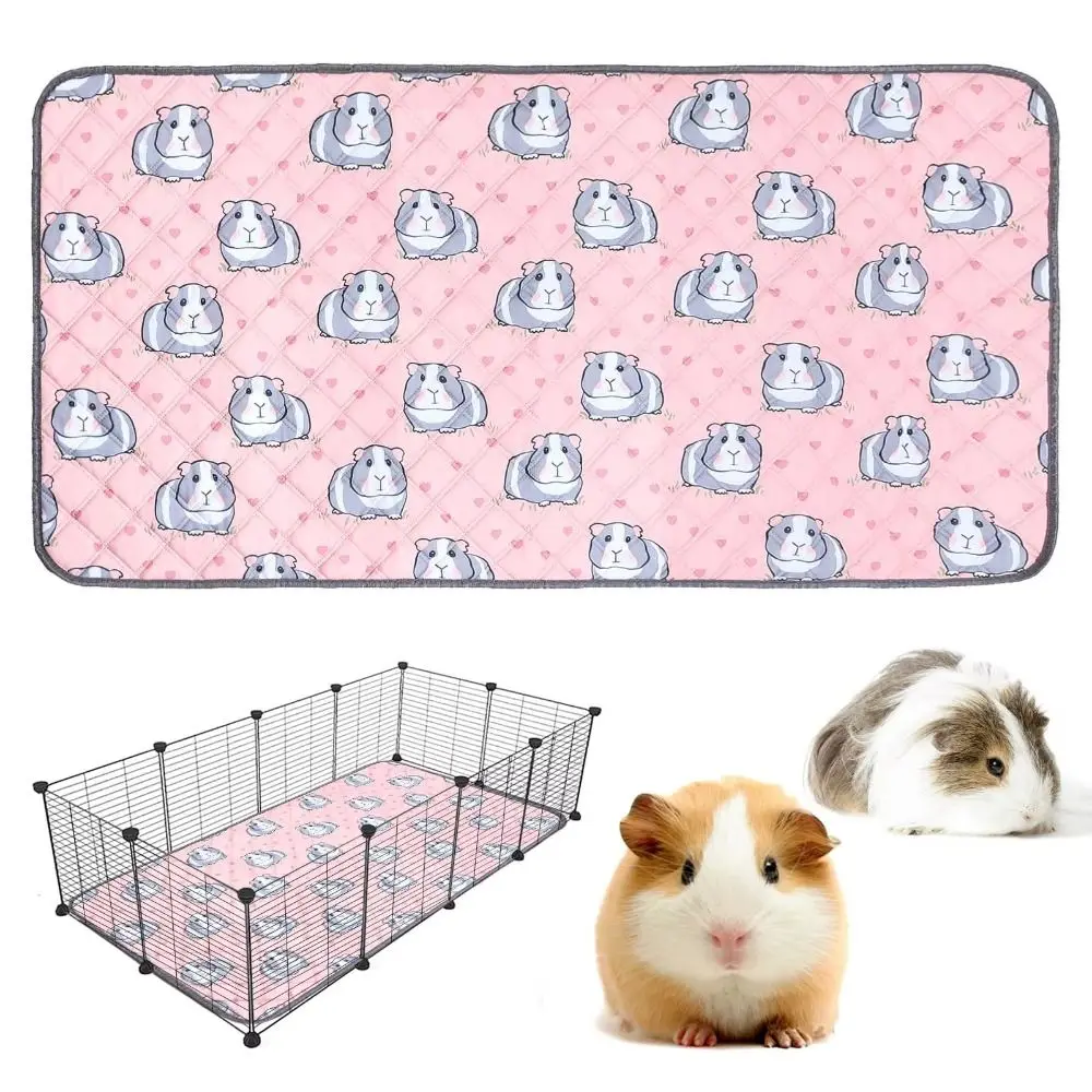 New Washable Guinea Pig Cage Mat Waterproof Super Absorbent Hamster Pee Pad Reusable Non-Slip Mat for Guinea Pigs Small Animals