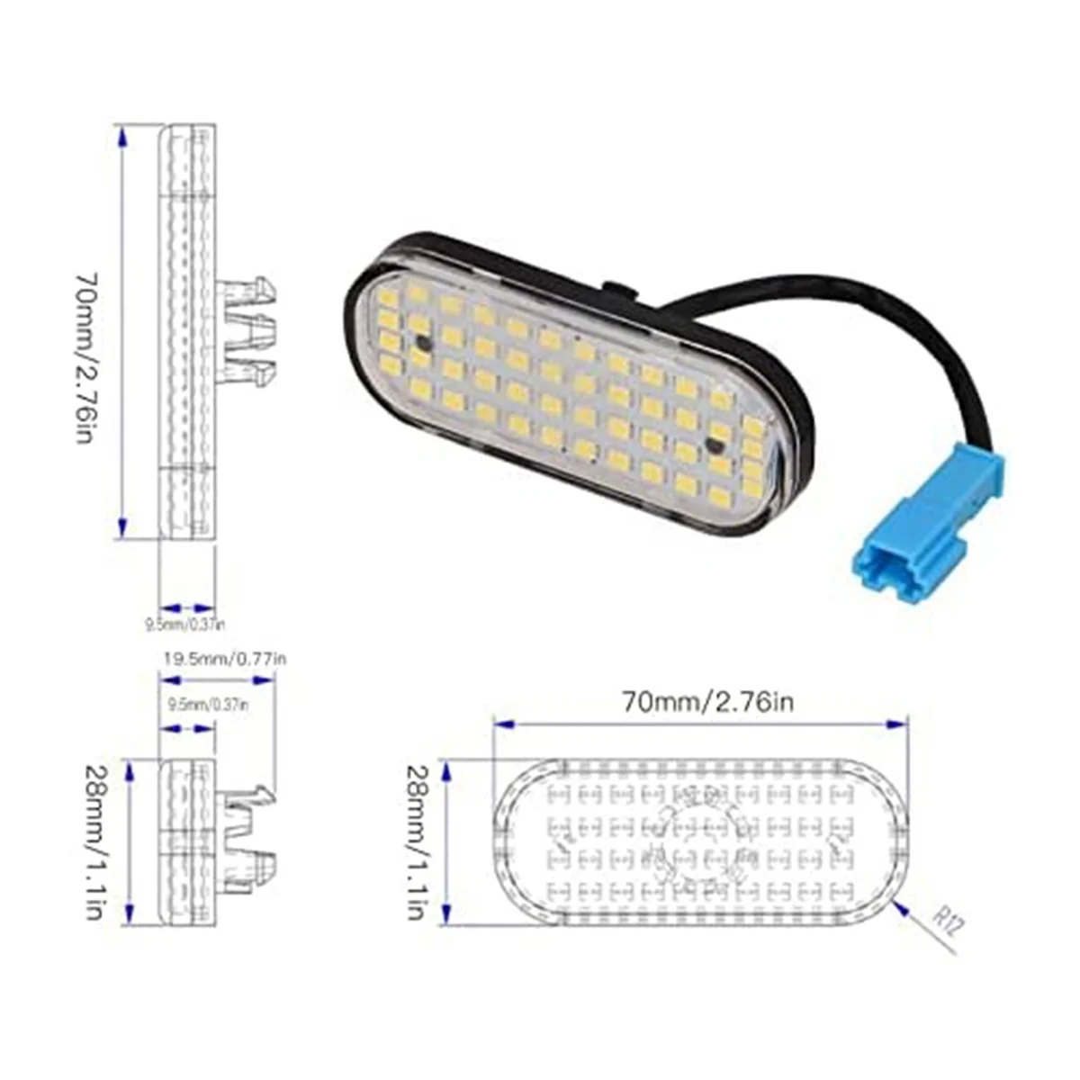 FER-p48 Luz LED para maletero LED PC ABS Reemplazo Plug and Play para Tesla Model Y 2021 y posteriores Interior del automóvil