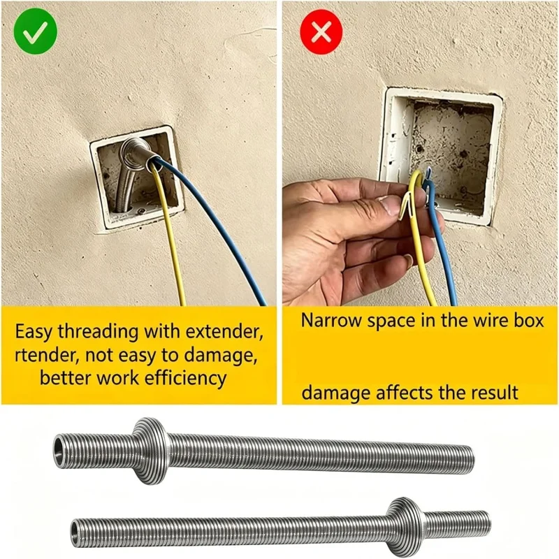 Junction Box Extender,Flexible Spring Wire Threader&Fish Tape for 16-25mm Conduit Electricians Auxiliary Threading Accessories