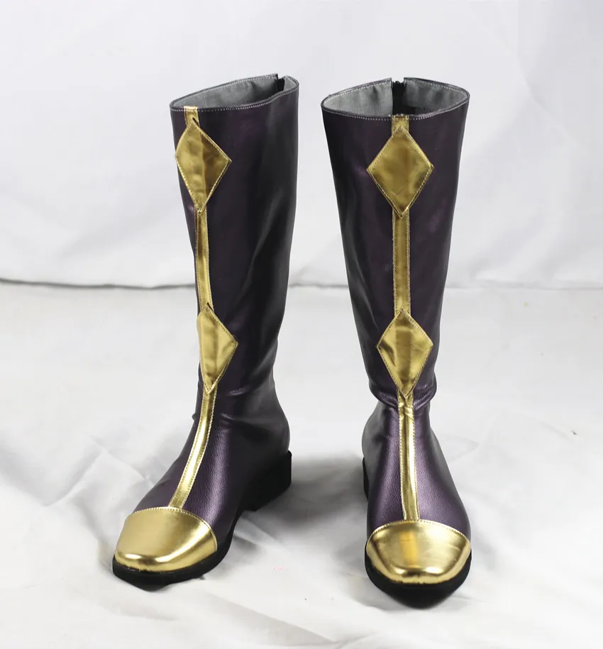코드 기어스 반란의 를르슈 제로 코스프레 의상 신발 보라색 수제 인조 가죽 부츠