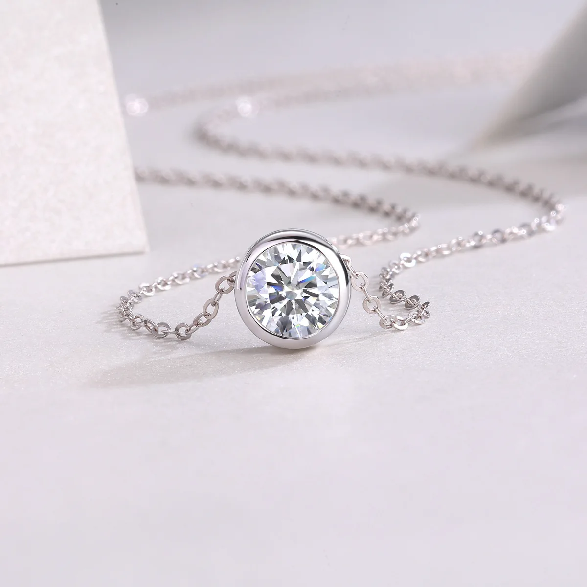 925 Sterling Silver 18k Gold Plated Necklace Single Sparkling Zircon Clavicle Chain for Women Wedding Jewelry collares