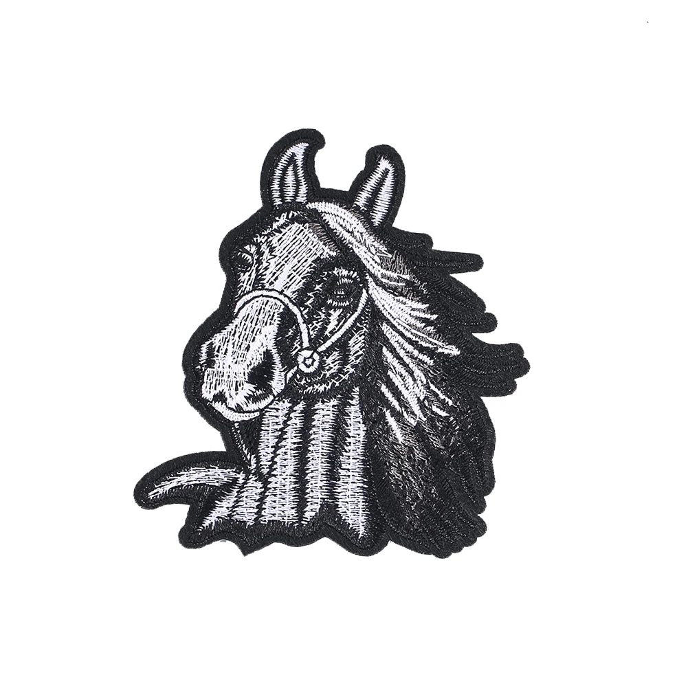 Big Horse Head Embroidered Patch with Bold Design Iron on Applique Suitable for Clothing Bags and DIY Craft Projects Repair