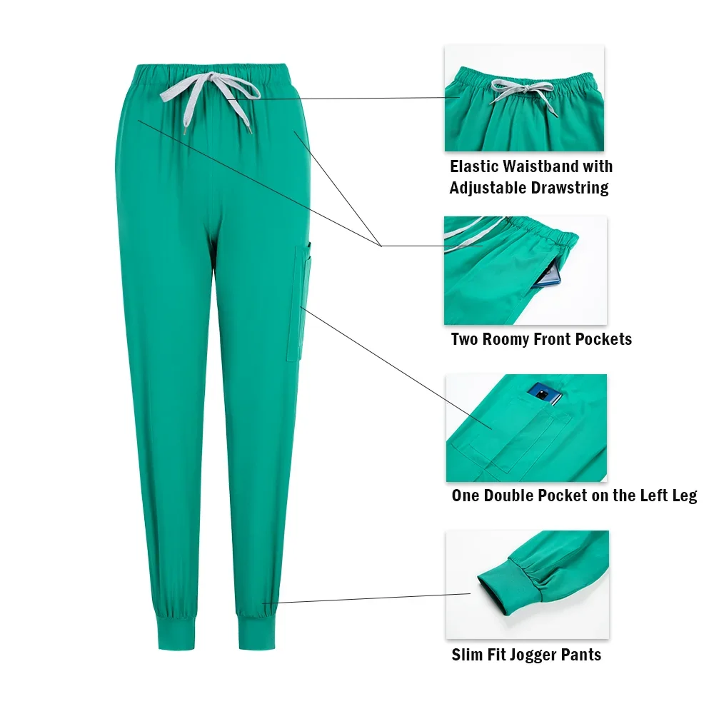 Precio al por mayor de fábrica, conjuntos de uniformes de enfermería, cintura elástica de varios colores, ropa de enfermería médica personalizada para mujeres