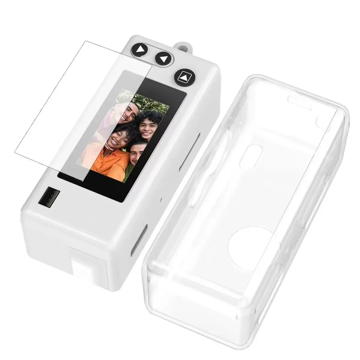 A99X New Protective Kit for Charmera Mini Cameras 2 in 1 Set with TPU Case Tempered Glass Screen Protector