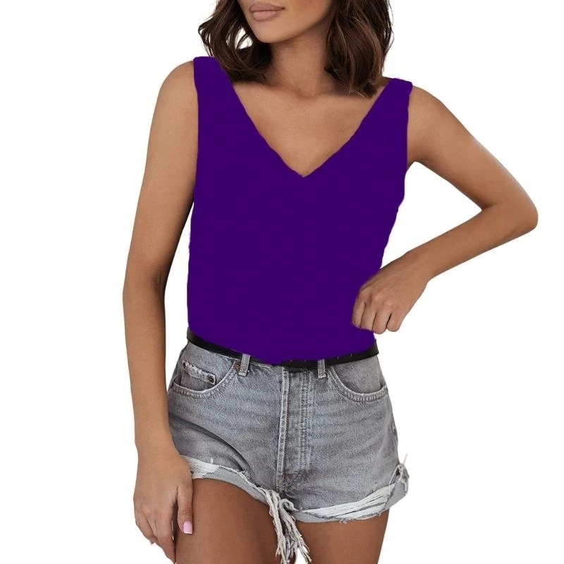 Y5GC Women V Neck Satins Blouse Tanks Top for Business Meetings and Social Gatherings