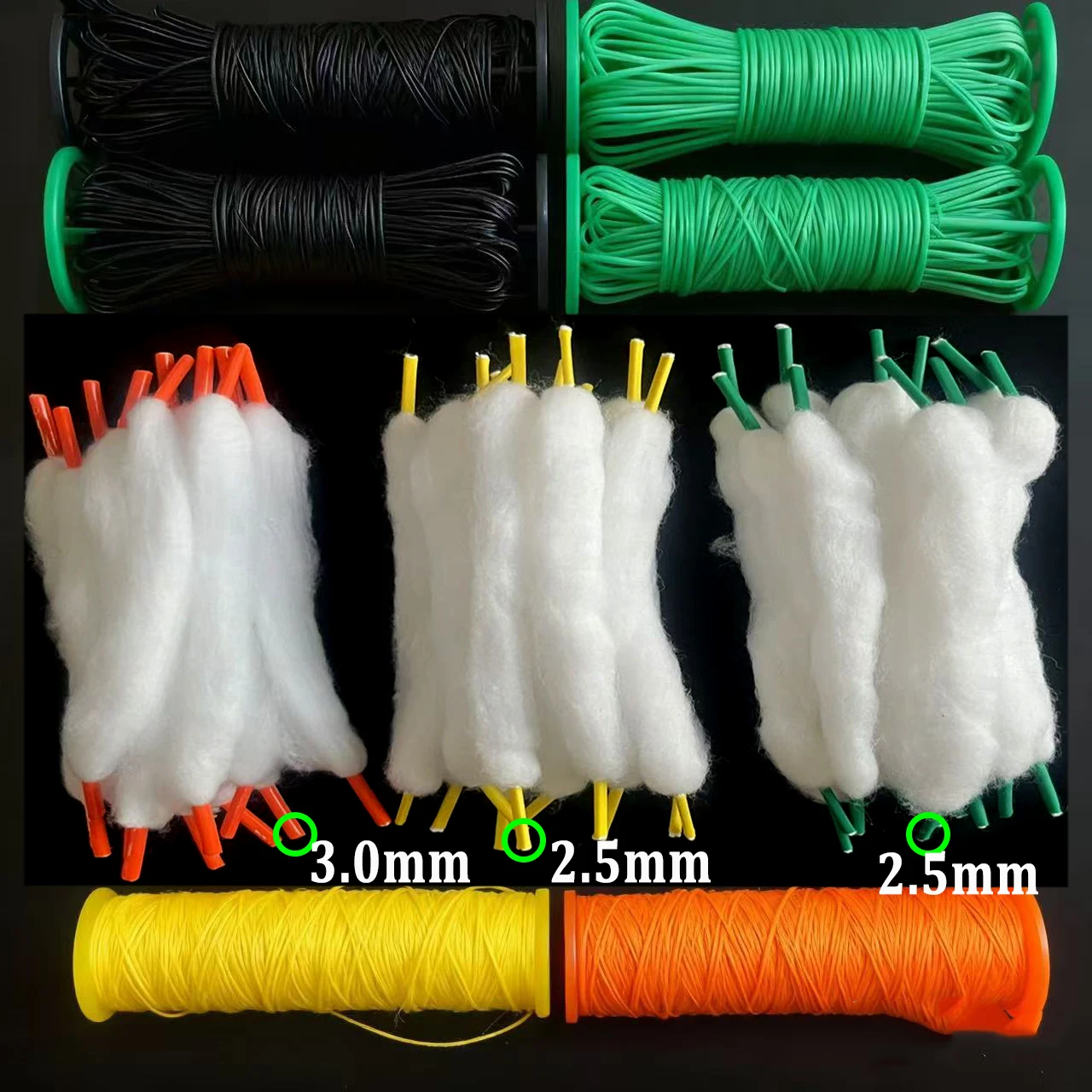 

100-10 шт., две головки, 3,0/2,5 мм, органическая хлопковая шерсть, высокое качество, фитиль бекона, наполненный