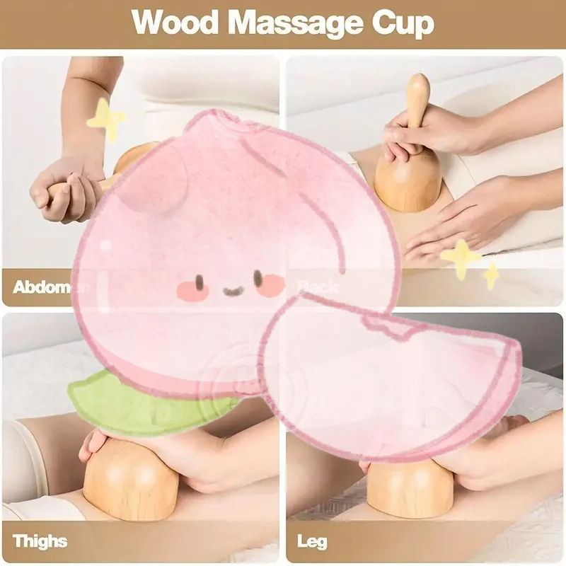 

Wooden Handheld Massage Cup,Wooden Swedish Cup, Lymphatic Drainage Massage Tool,for Body Sculpting Anti-Cellulite Gua Sha