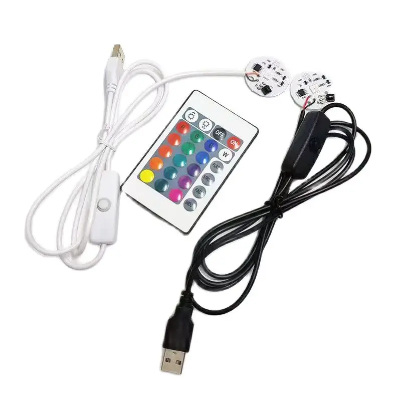 Ingresso DC5V scheda luminosa RGB a LED sfumata colorata a bassa tensione con cavo interruttore USB nero o bianco e telecomando