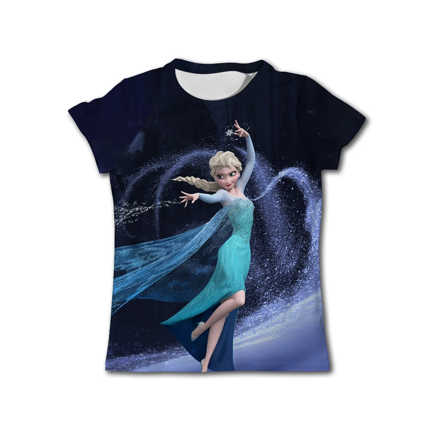 Frozen Anna Elsa T-shirts Girls Clothing Disney T Shirt Children Summer Short Sleeve Birthday Gifts 2-14Ys Kid Girl T-shirt