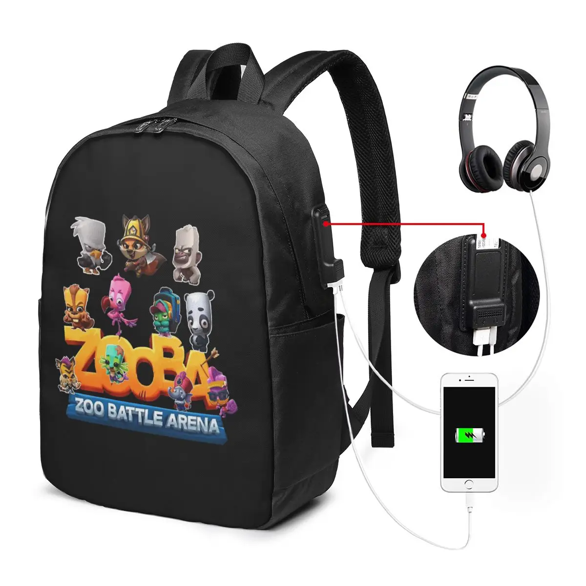 

Great Model Zooba Battle Arena Gift Music Fans Backpack Travel Notebook Bag Computer College Student School Bag Laptop