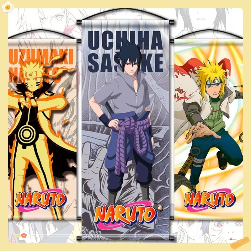 

Anime Naruto peripheral high-definition hanging painting Sasuke Naruto Kakashi room decoration scroll fabric decoration painting