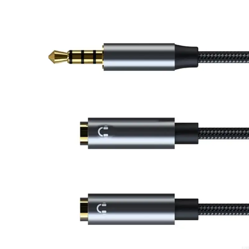 

R1WD 3.5mm Stereo Sound & Microphones Splitter Cable Nylon & Aluminum Cord Gold Plates