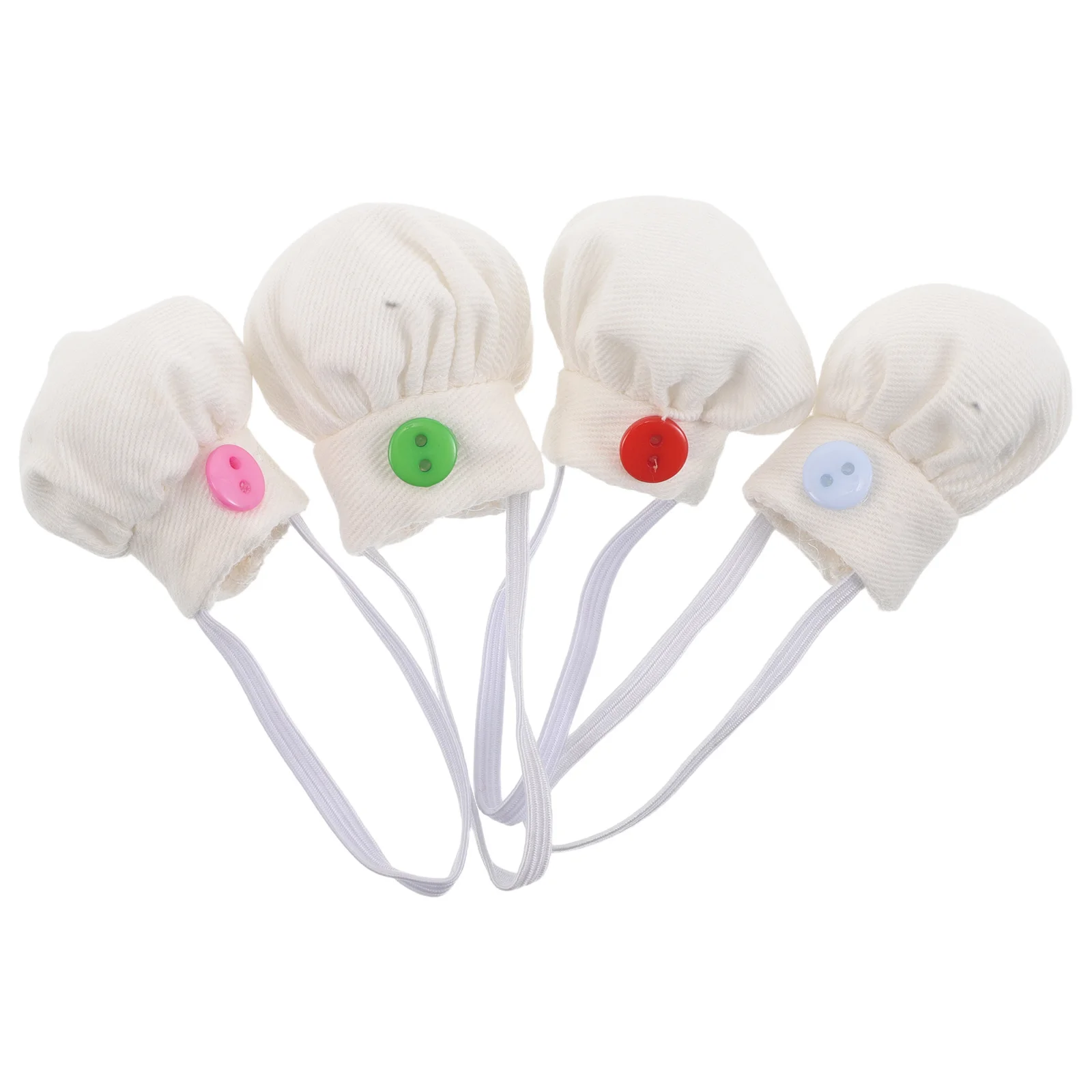 

4Pcs Hat Decorations 10-15Cm Soft Cotton Tiny Hats for Stuffed Animal Outfits DIY Dress Up Accessories Kitchen Role