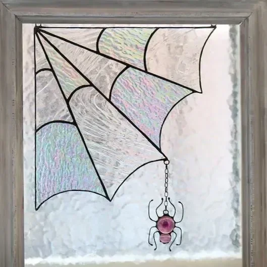 Halloween Spider Web Decoration with Colorful Acrylic Hanging Spiders Door Frame Decoration Spooky Door Trim Fake Spiders