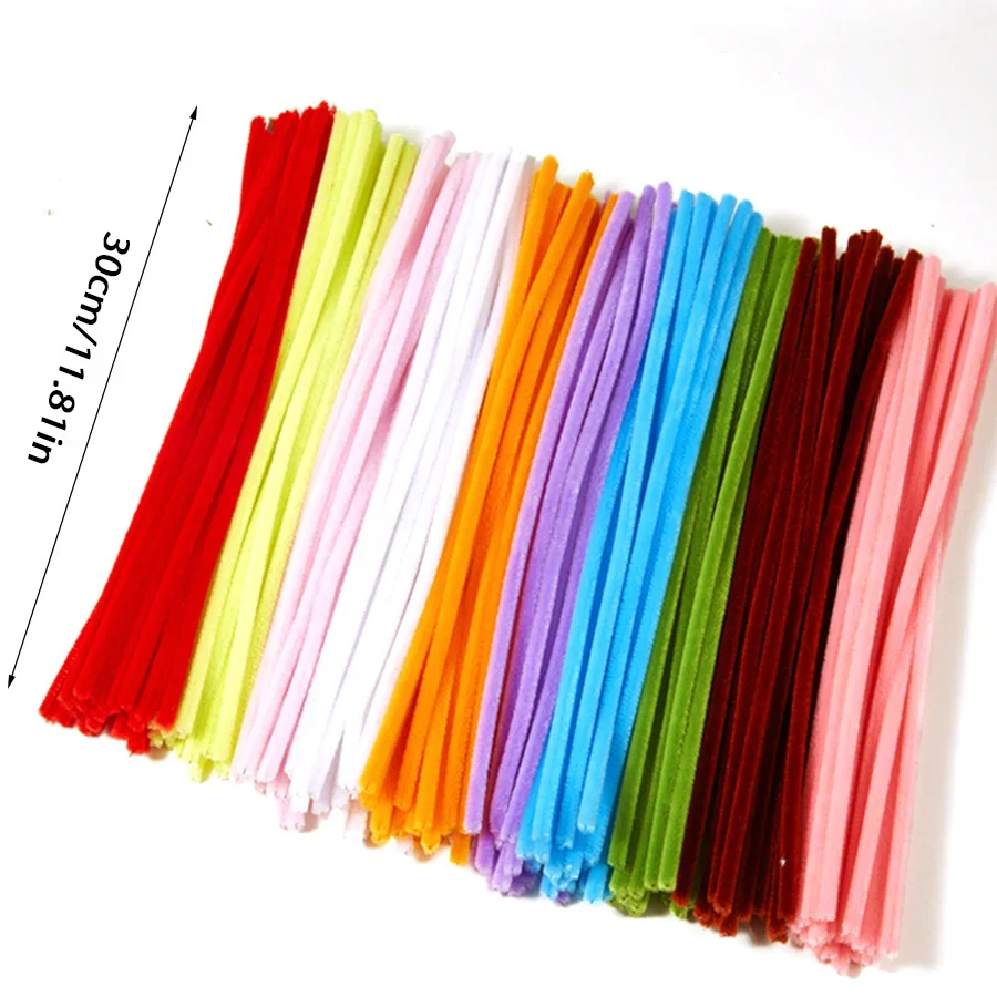 60/176/316pcs Random Pipe Cleaners Chenille Stems Soft Fuzzy Twist Sticks Bendable Craft Stems for DIY Flower Making Art XJM