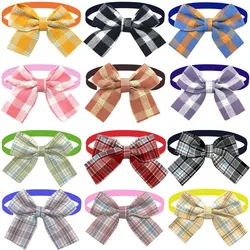 50/100pcs Plaid Dog ties For Mini Small Dog Bowties Adjustable Dogs Pets Cat Bow Tie For Small Dogs Fashion Dog Supplies