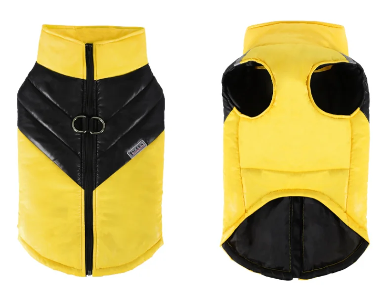 Windproof Thick Dog Coat with Removable Liner, Reversible for Fall Winter