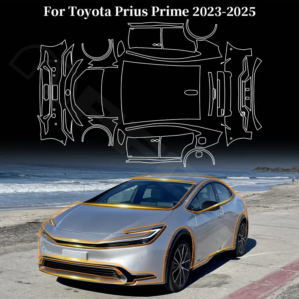 

Защитная пленка для краски из ТПУ, прозрачный бюстгальтер для кузова автомобиля, предварительно вырезанный, устойчивый к PPF, невидимый комплект для Toyota Prius Prime 2023-2025