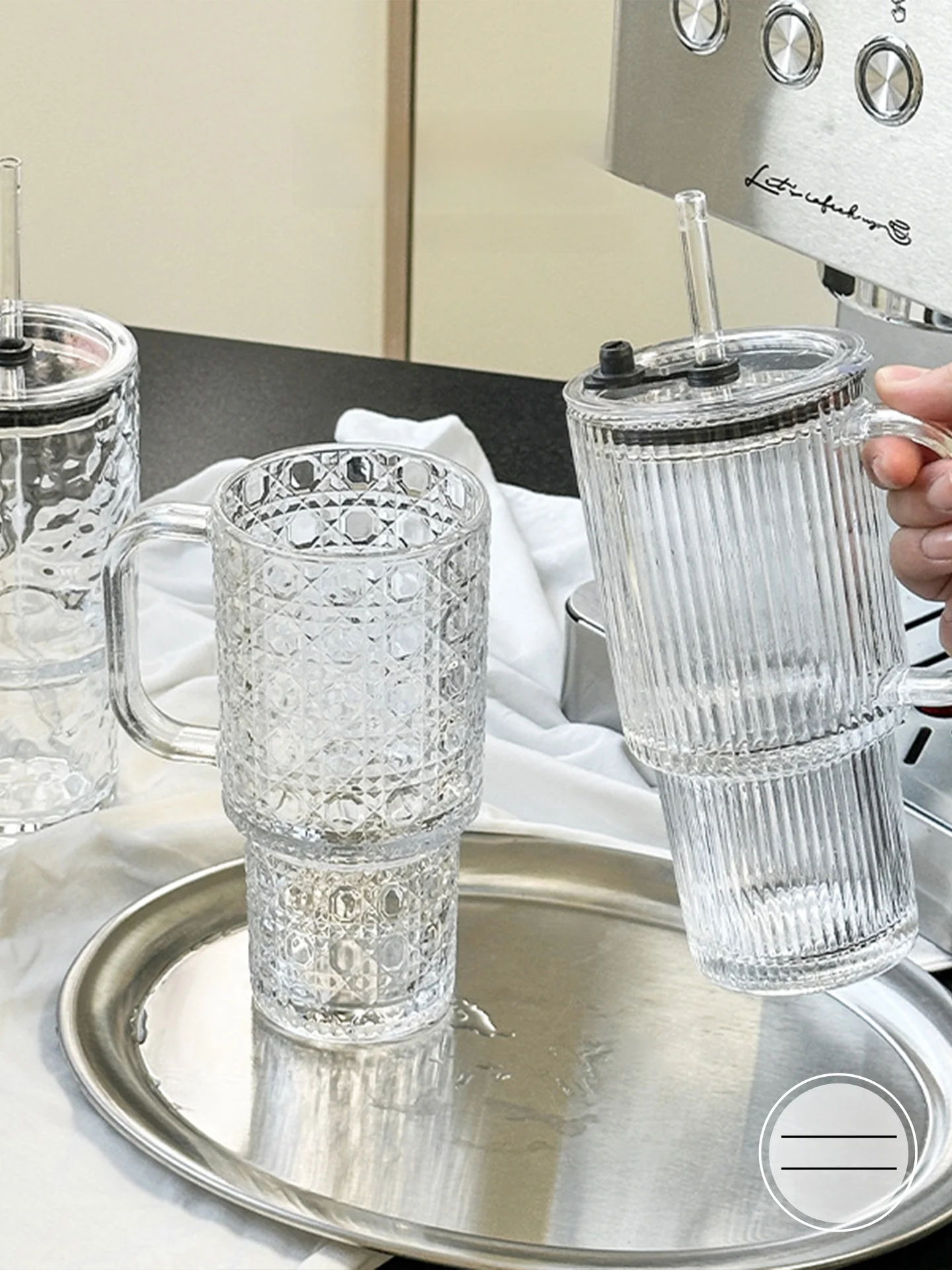 

Large Capaci Glass Cup with Handle JOJOS LPDrare St Cup Giant St Cup Transparent Beverage Cup Made in China 750ml