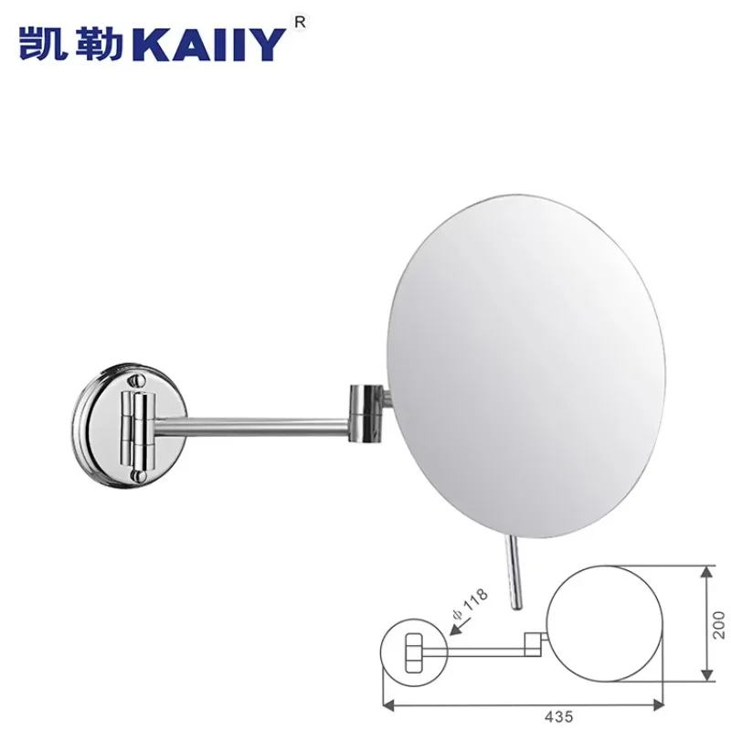 HYS  single-sided all-copper beauty magnifying mirror - 3x magnification, foldable & extendable