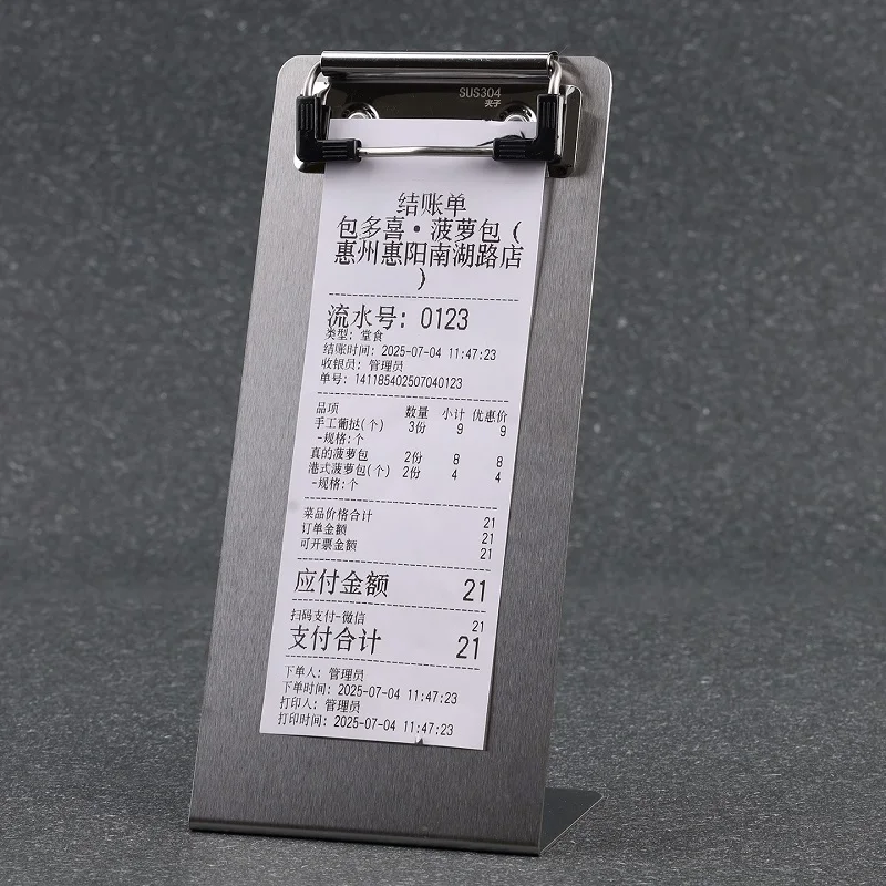 Stainless Steel Tabletop Display Sign Holder Vertical Table Number Card Stand, Menu Clip, and Table Tag Durable Showcase