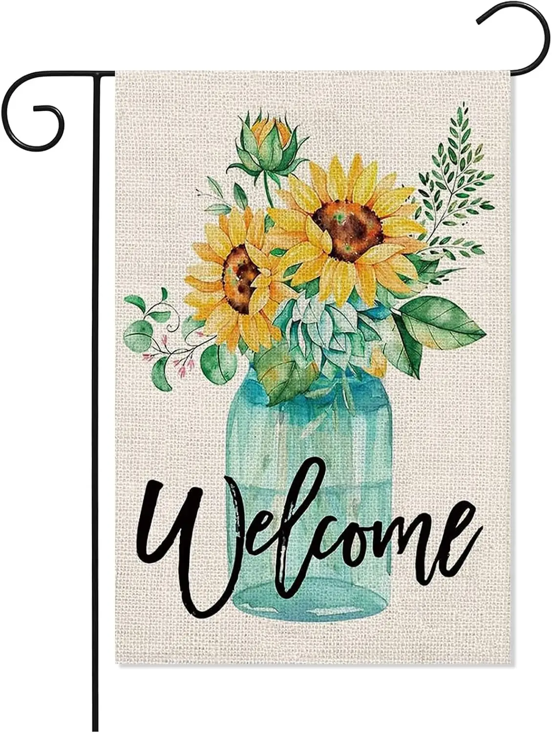 Hello Summer Garden Flag 12x18 Inches Double Sided Welcome Garden Flag for Garden Outdoor House Sunflowers Burlap Yard Flag  SSL