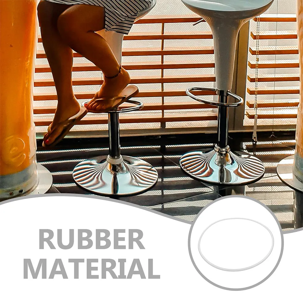 Bar Stool Foot Rail Protectors White Rubber Base Ring Stable Non Slip Floor Protection Replacement Part for Bar Restaurant Home