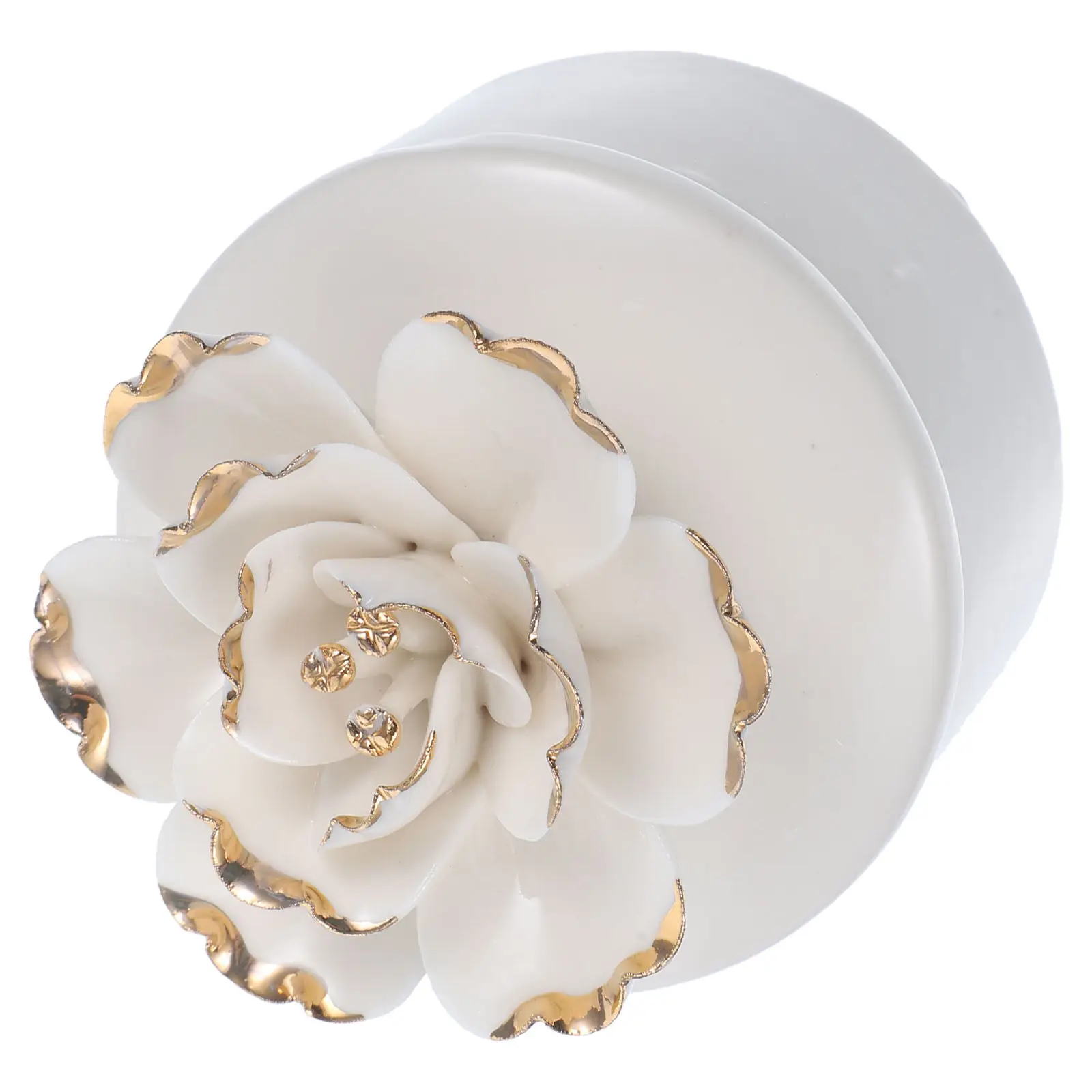 

Ceramic Flower Jewelry Holder Small Jewelry Storage Box Decorative Organizer for Rings Earrings Necklaces Charm Case