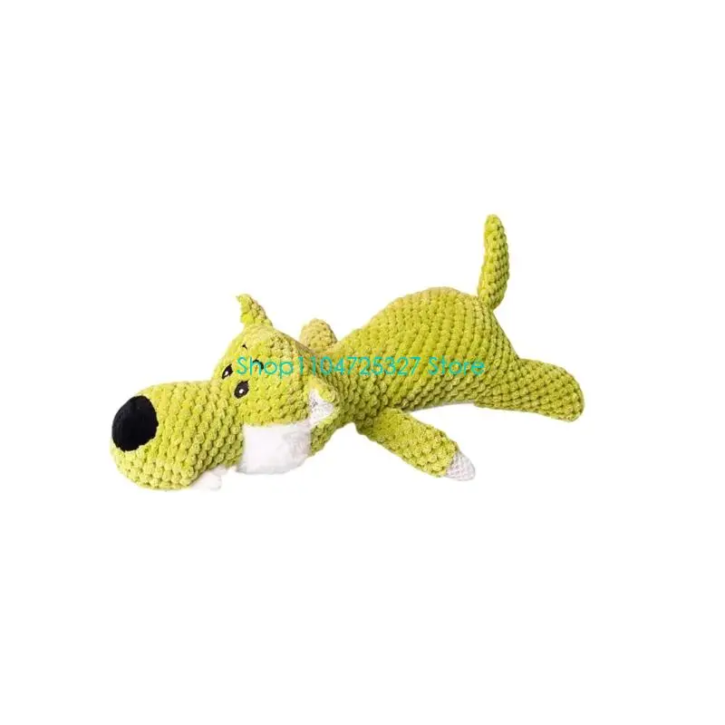 لعبة مضغ الذئب المولي المخملية من D8KF مع صوت لتنظيف تسنين الجراء #4