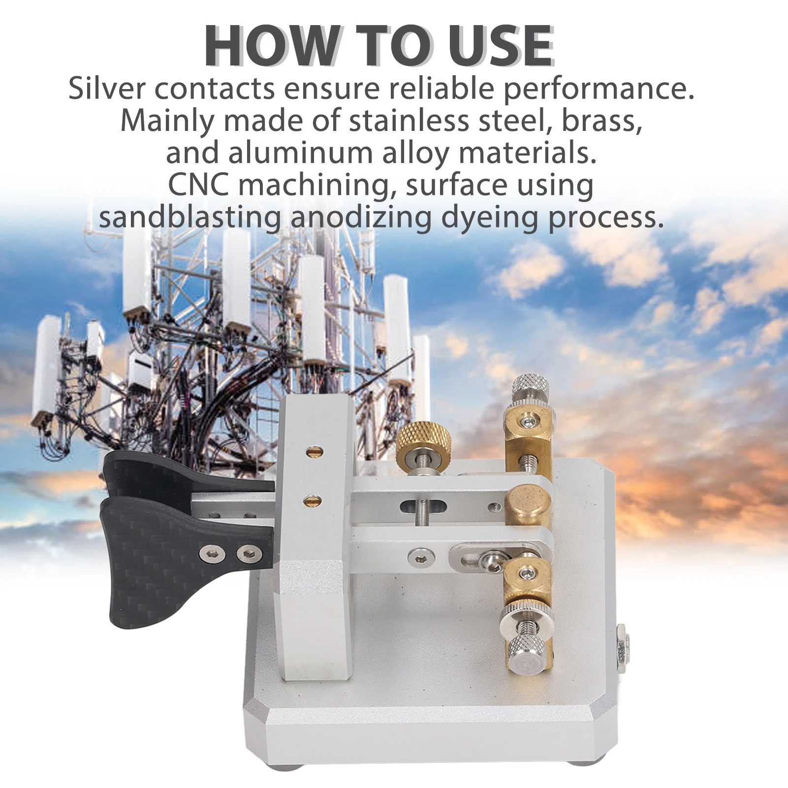 CW Key Double Paddle Morse  Key Morse Key Morse  Key Double Paddle Automatic CW Shortwave Telegram Tapper for Training