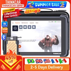 THINKCAR Thinkscan 689BT OBD2 Diagnostic Tool Bi-directional ECU Coding CANFD DOIP 34 Reset All System Diagnosis Lifetime Free